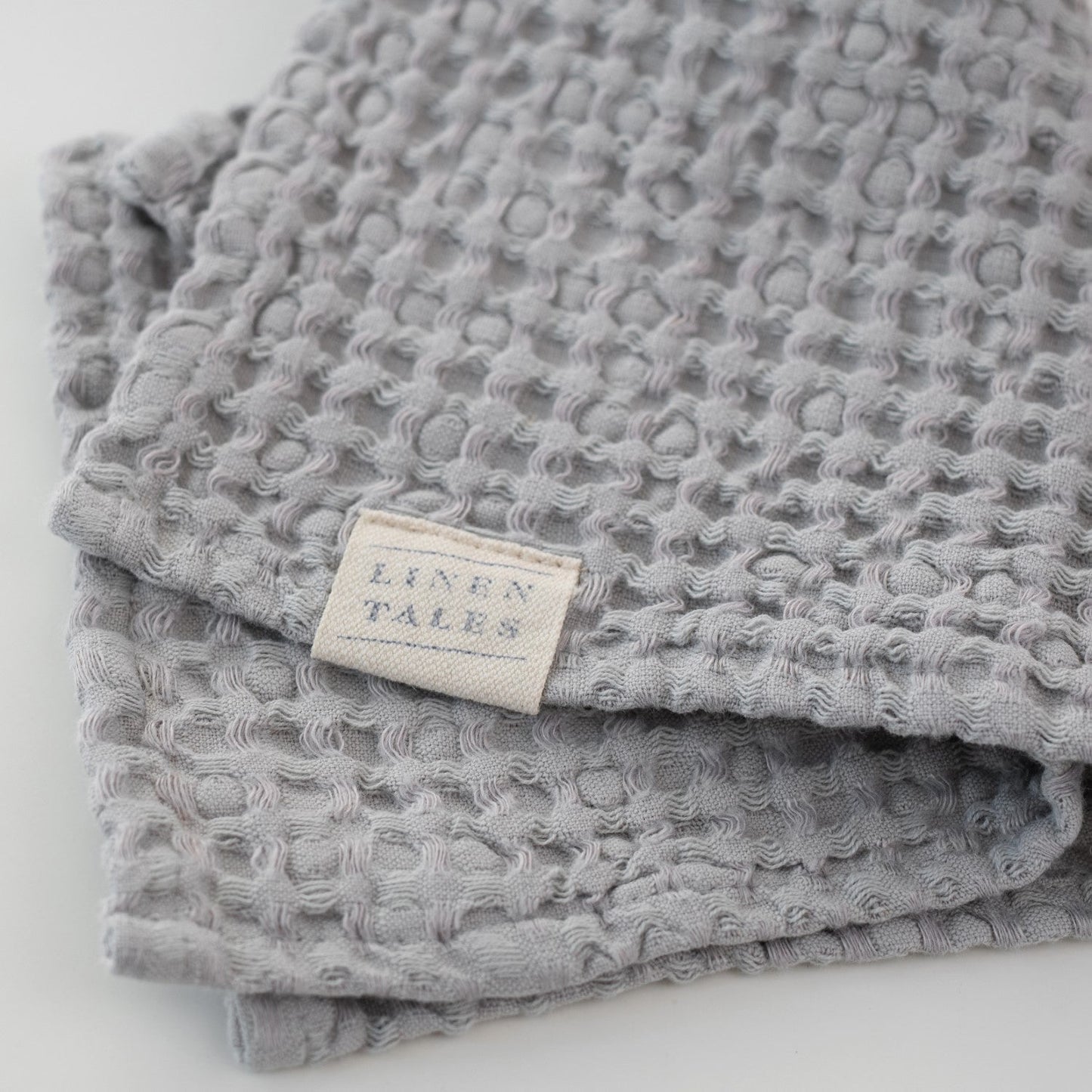 Honeycomb Linen and Cotton Waffle Towel Set (Light Grey)