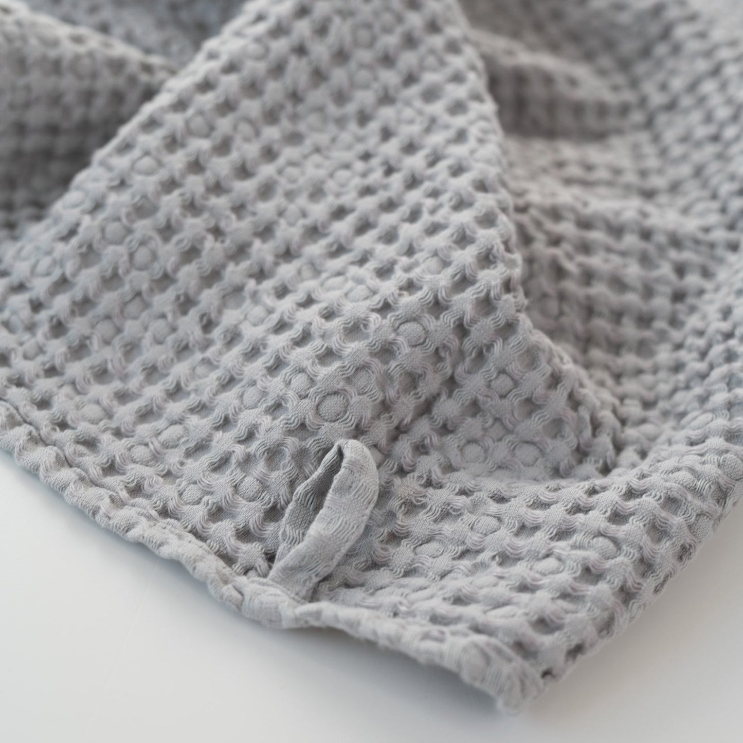 Honeycomb Linen and Cotton Waffle Towel Set (Light Grey)