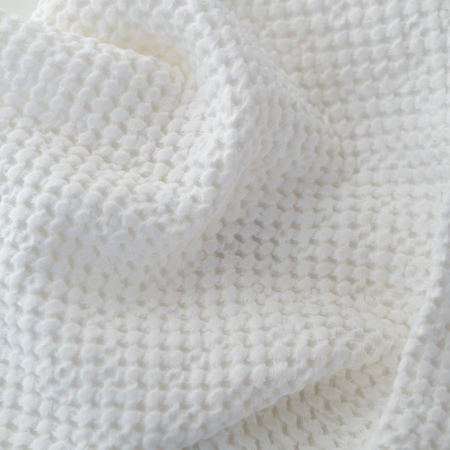 Honeycomb Linen and Cotton Waffle Towel Set (White)